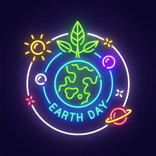 Earth Day neon sign