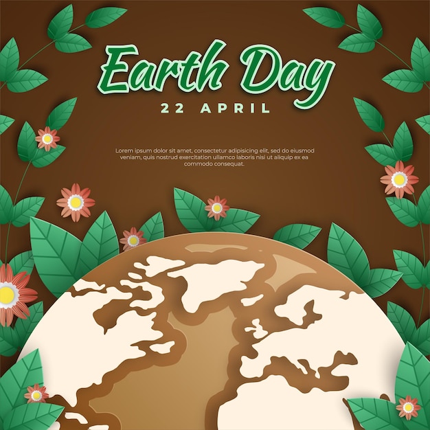 Earth day on paper style