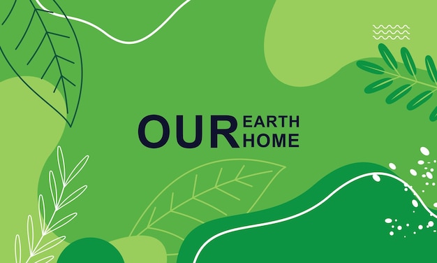 Vector earth day posters with green backgrounds