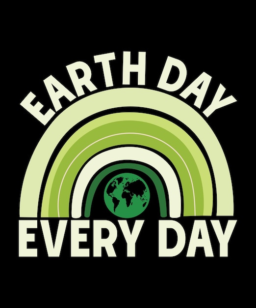 Earth Day Regenboog T-shirt Ontwerp