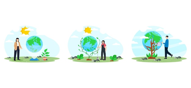 Earth Day Save the Planet Flat Bundle Design