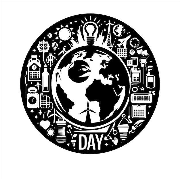 Earth day silhouettes vector Flat design moeder aarde dag thema