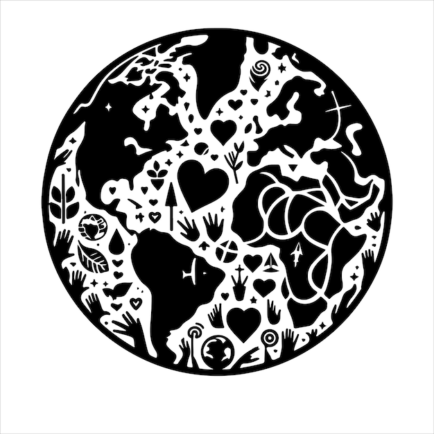 Earth day silhouettes vector Flat design mother earth day theme