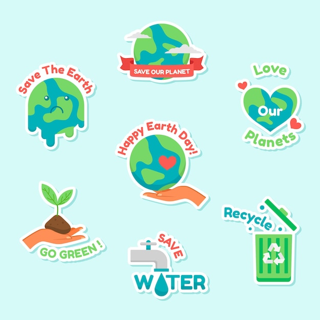 Earth Day Sticker Collectie