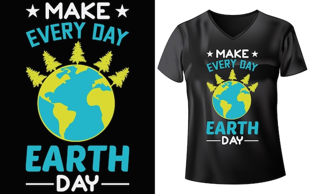 Vector earth day t-shirt design