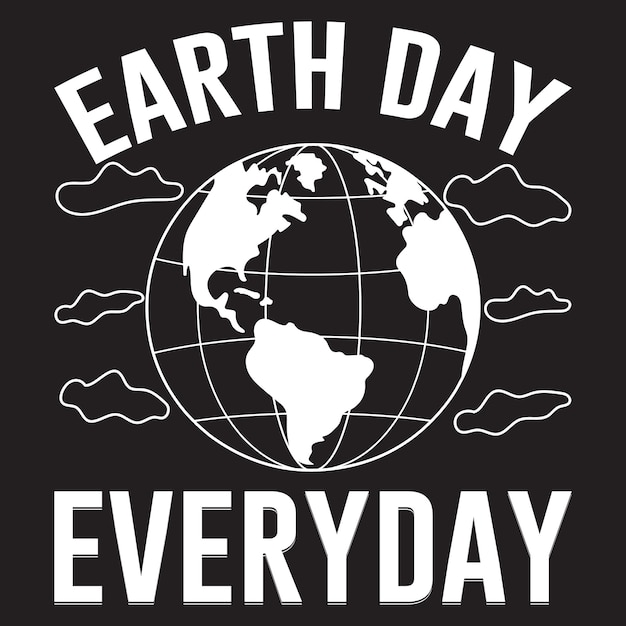 Vector earth day t-shirtontwerp met aangepaste aardevector