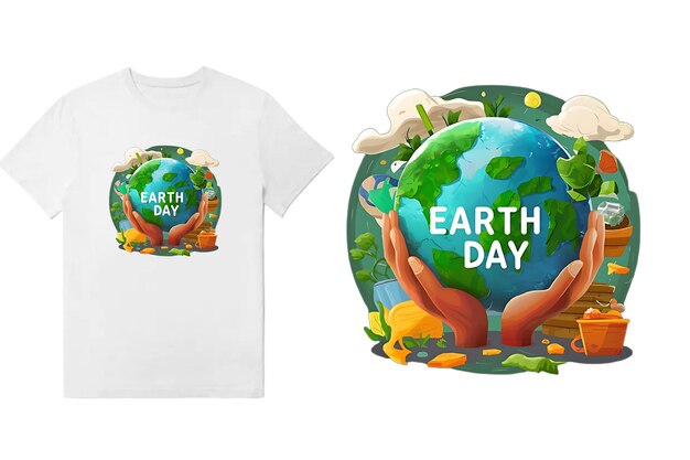 지구의 날 티셔츠 디자인 그래픽 자원