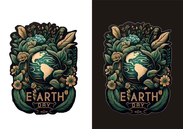 Vector earth day tshirt design vector art for print on demand