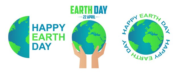 Earth Day vector badge set. Vector EPS 10