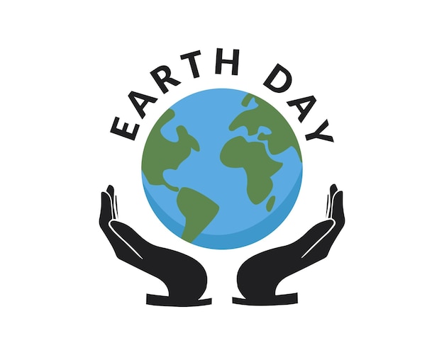 earth day vector icon hand holding earth symbol icon