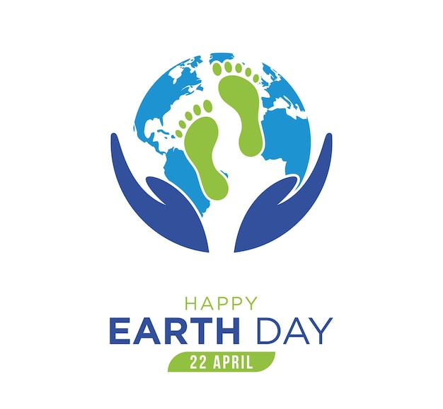 Vector earth day vector logo illustration and background