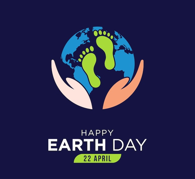 Vector earth day vector logo illustration and background