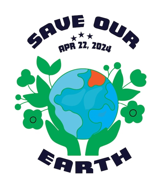 Vector earth day vector t-shirt ontwerp