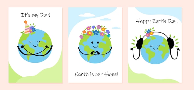 Earth day vector templates for postcard poster banner flyer idea for design