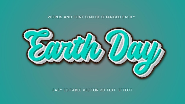 Earth day vector text style design