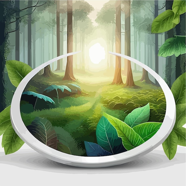 Earth day or world environment day environmentally friendly concept save our planet nature vector