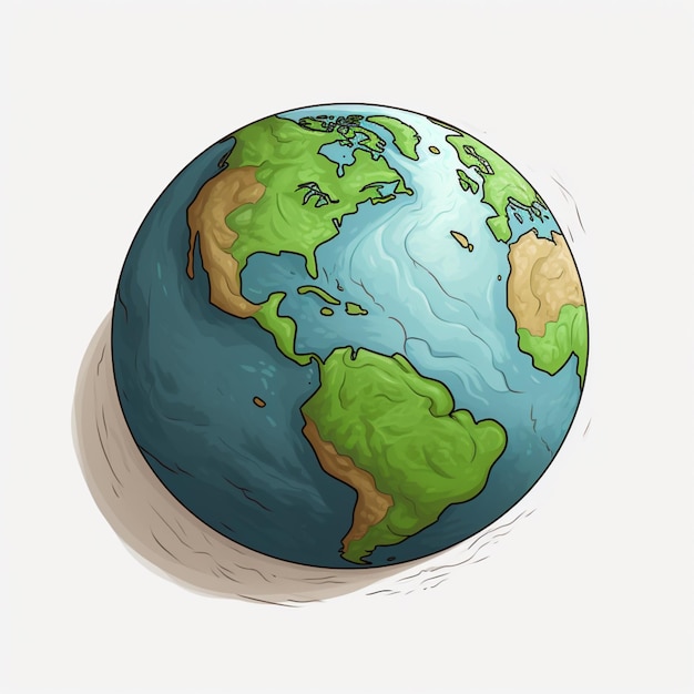 Earth drawing cartoon vector