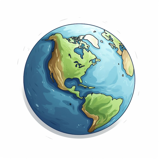 Earth drawing cartoon vector