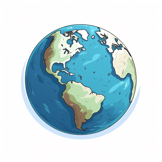 Vector earth drawing cartoon vector