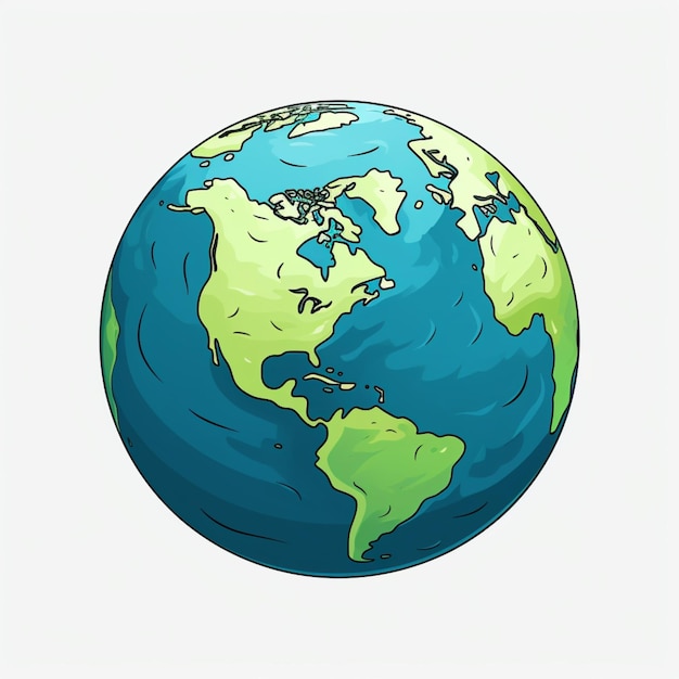 Earth drawing cartoon vector