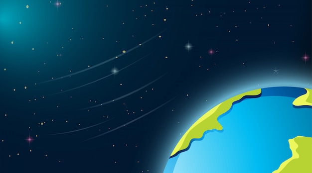 Vector earth in galaxy scene