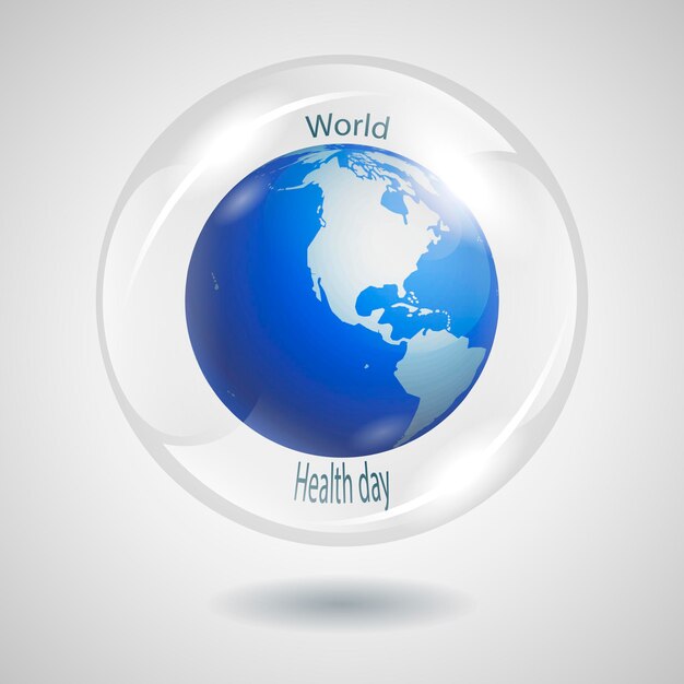 earth in a glass bowl. vector illustration