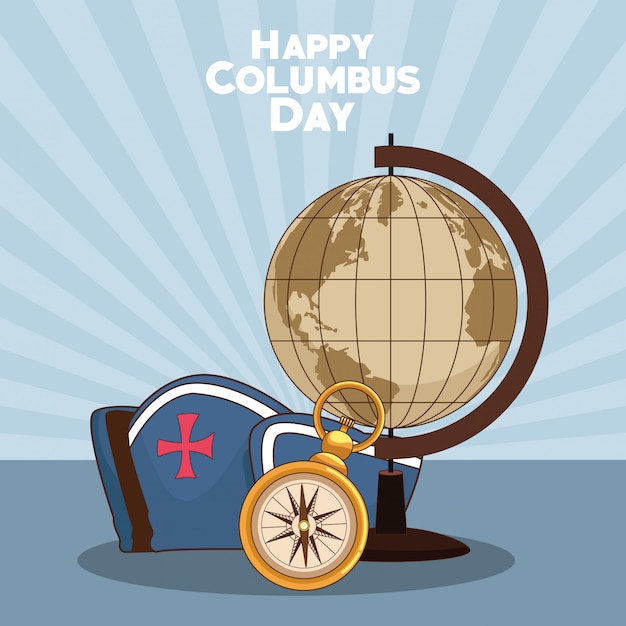 지구 지구 및 해피 콜럼버스의 날 디자인