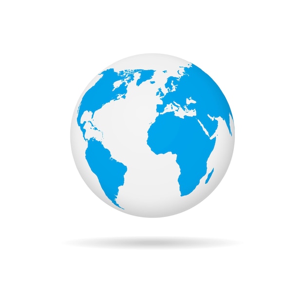 earth globe blue and white template
