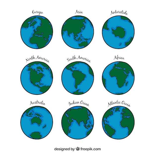 Vector earth globe collection