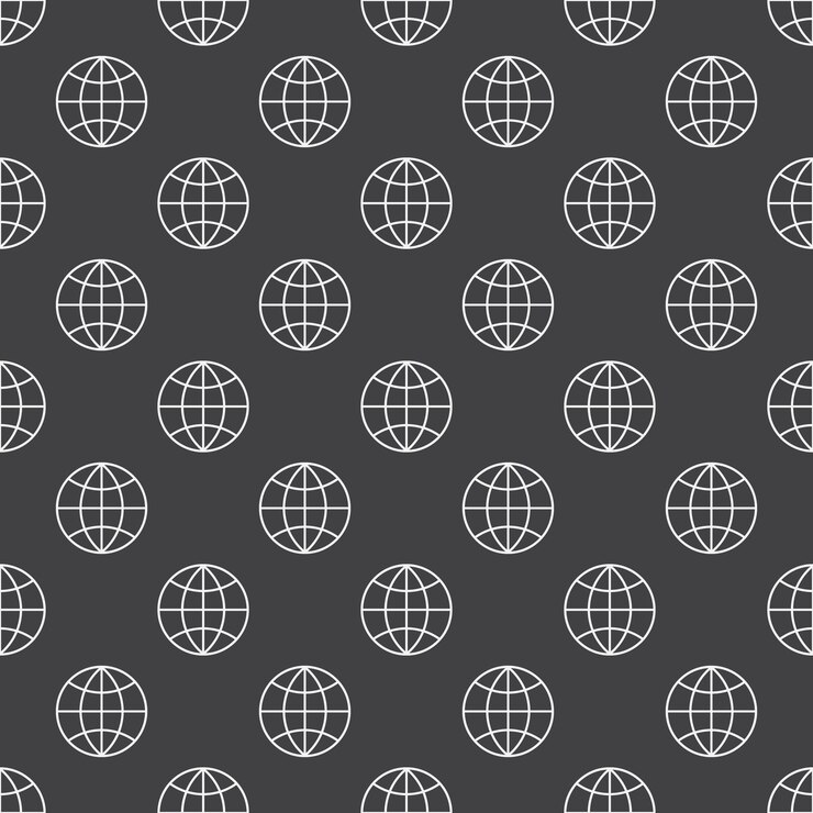 Vector earth globe dark pattern - vector seamless background