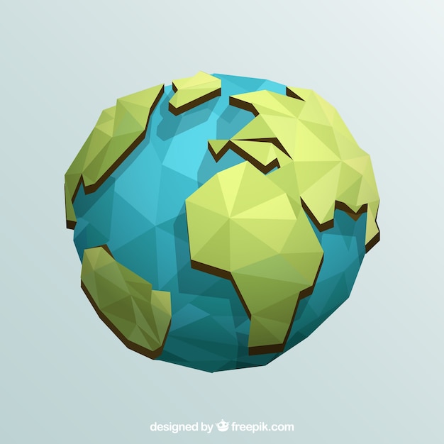 Earth globe in geometric design