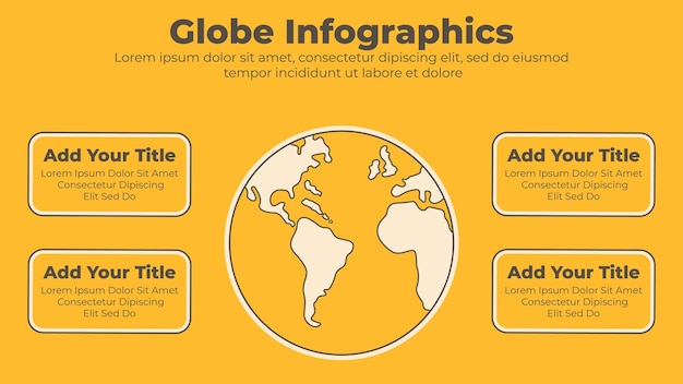 Earth globe infographic sjabloon