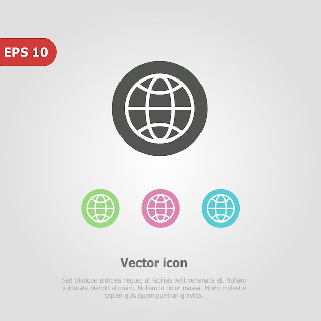 Earth globe planeet symbool logo. Grafisch ontwerp vectorillustratie op witte achtergrond