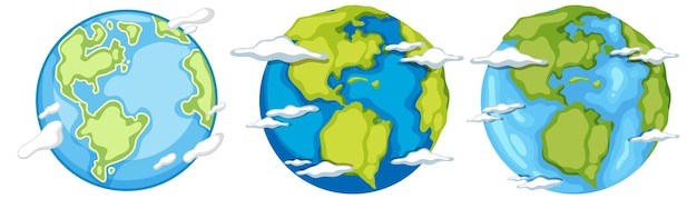 Vector earth globe planeten collectie