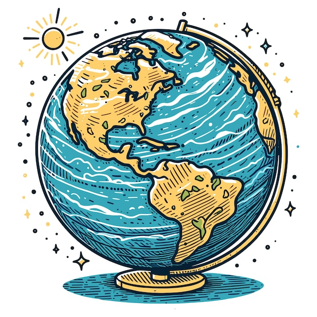 Earth globe realistic illustration