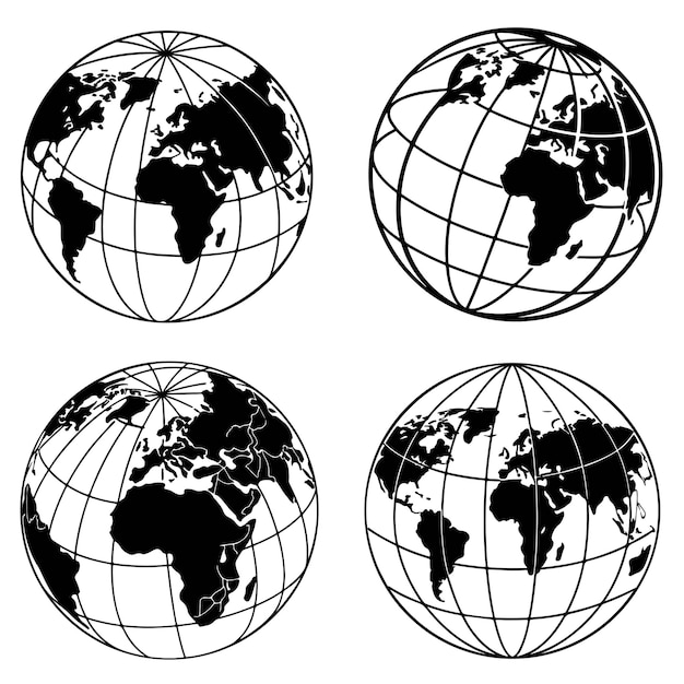Earth globe vector design World map vector illustration