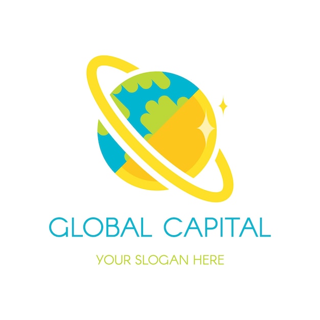 Earth globe vector logo design