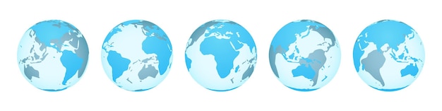 Vector earth globe with continents and oceans