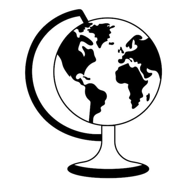Vector earth globe with stand vector icon suitable for use on web apps mobile apps and print media