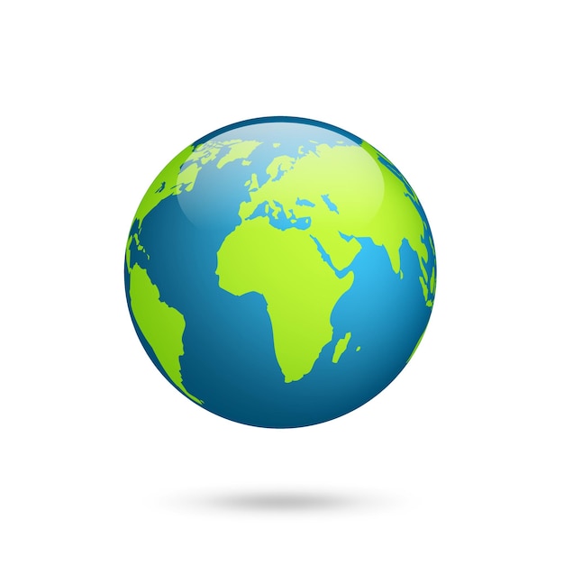 Earth globe world map set planet with continents africa asia australia europe north america and
