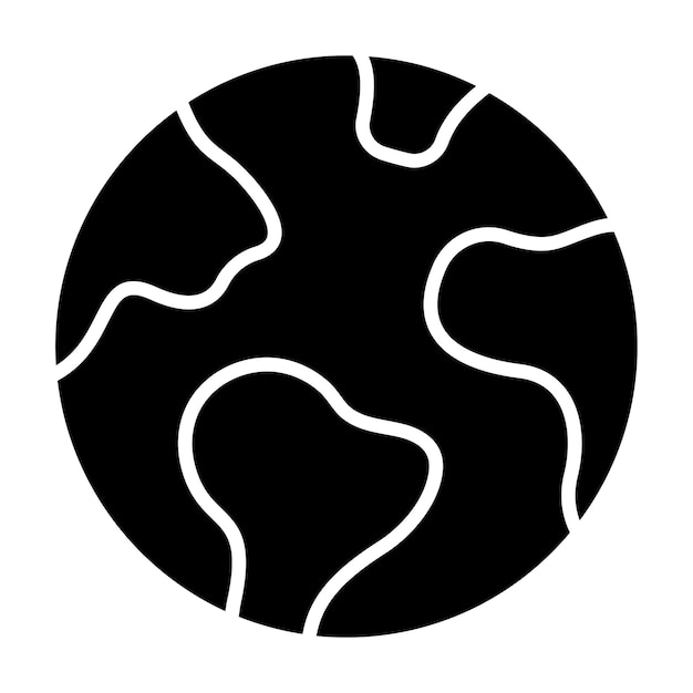 Earth Glyph Solid Black Illustration