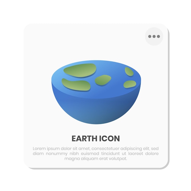 earth gradient 3d icon design