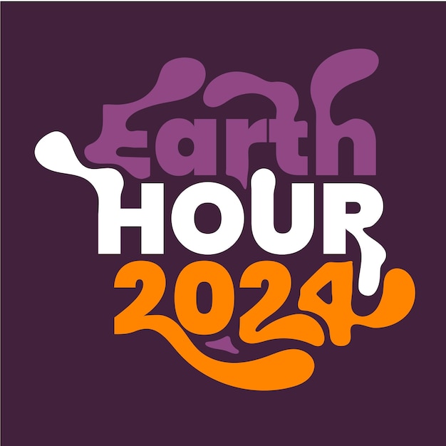 Premium Vector Earth hour 2024 typography lettering vector