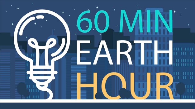 Vector earth hour banner