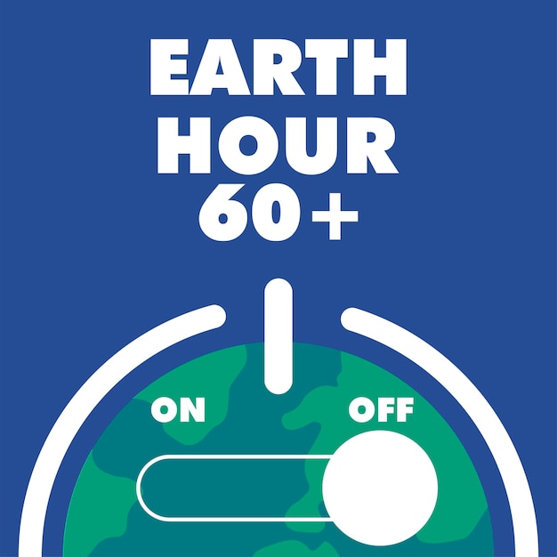 벡터 earth hour 디자인 소셜 미디어 포스트 또는 랜딩 페이지