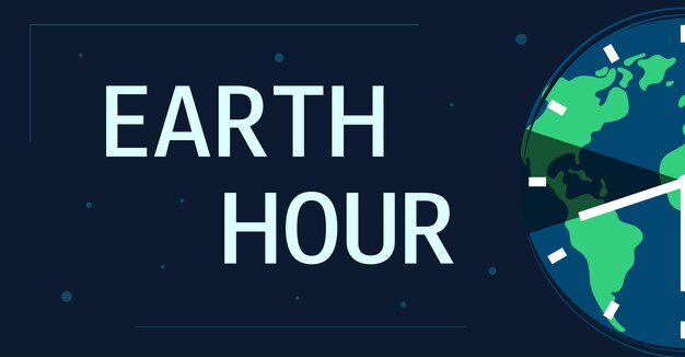 Earth Hour 전기가 없는 글로벌 휴일 60분 만화 속 평평한 지구 행성