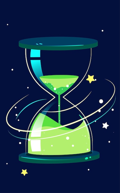 Vector earth hour hourglass with trees and plants inside low carbon environmental protection vector