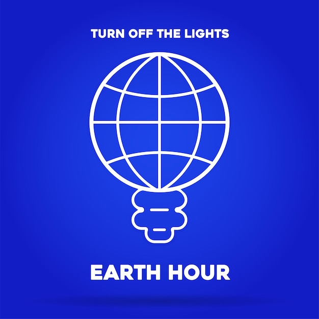 Earth hour Illustration March 25 Our planet sleeps Flat design vector illustration for web banner web and mobile infographics