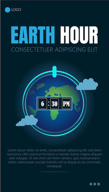 Vector earth hour is a global environmental initiative that encourages individuals