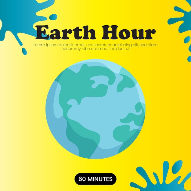 Earth Hour Social Media Template For Instagram Post Feed